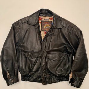 Vintage Adventure Bound Wilsons Leather Bomber Jacket Mens Medium Dark Brown